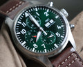 IWC Pilot's Watch Chronograph Edition Racing Green 43mm Green Dial Brown Leather Strap Watch for Men - IW377726