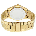 Michael Kors Slim Runway Blue Mother of Pearl Dial Gold Steel Strap Watch for Women - MK3492