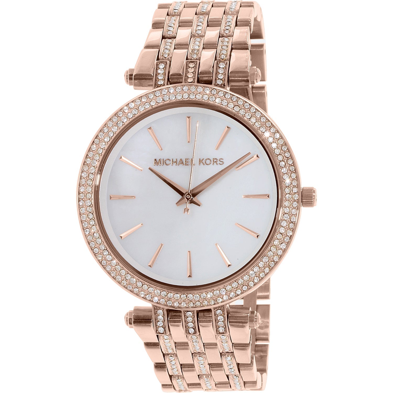 Michael Kors Darci Mother of Pearl Dial Rose Gold Steel Strap Watch for Women - MK3220