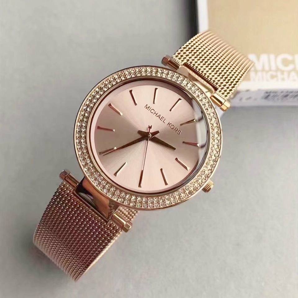 Michael Kors Darci Rose Gold Dial Rose Gold Mesh Bracelet Watch for Women - MK3369