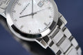 Burberry The City Diamonds Silver Dial Silver Steel Strap Watch for Women - BU9125