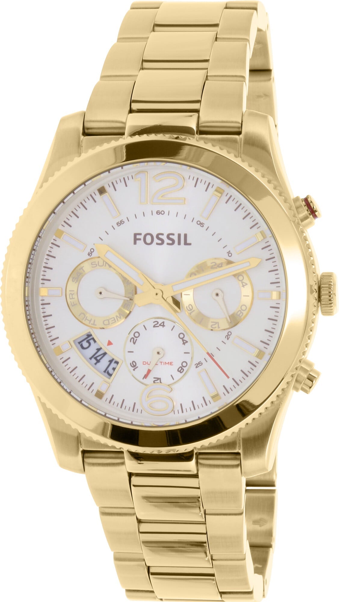 Fossil Boyfriend Gold Dial Gold Steel Strap Watch for Women - ES3884