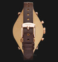 Fossil Boyfriend White Dial Brown Leather Strap Watch for Women - ES3616