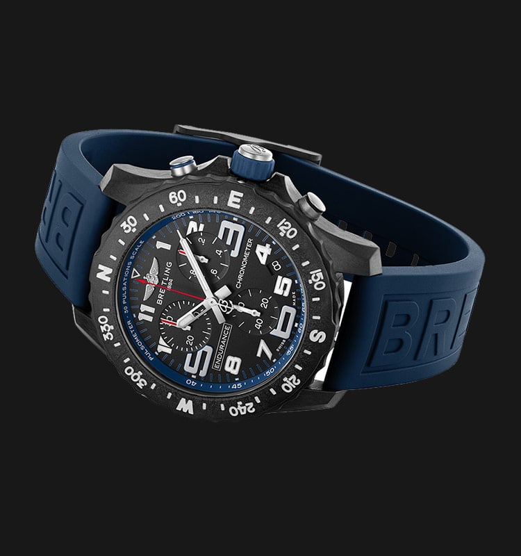 Breitling Endurance Pro Black Dial Blue Rubber Strap Watch for Men - X82310D51B1S1