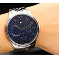 Tommy Hilfiger Damon Chronograph Blue Dial Silver Steel Strap Watch for Men - 1791416