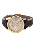 Burberry The City Gold Dial Black Leather Strap Watch for Men - BU9032