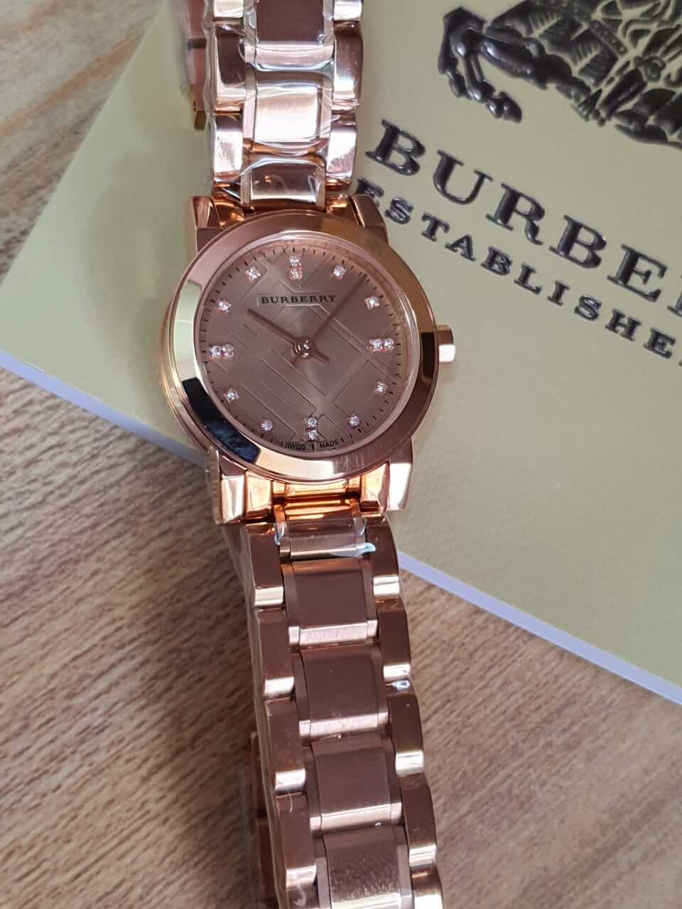 Burberry The City Diamonds Rose Gold Dial Rose Gold Steel Watch for Women - BU9126