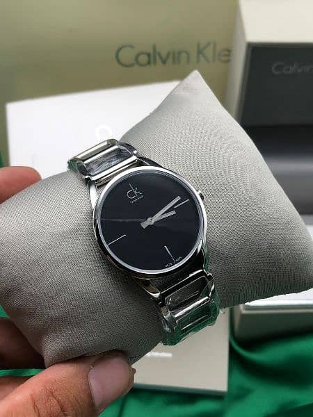 Calvin Klein Stately Black Dial Silver Steel Strap Watch for Women - K3G23121