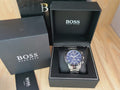 Hugo Boss Rafale Chronograph Blue Dial Silver Steel Strap Watch for Men - 1513510