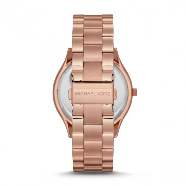 Michael Kors Slim Runway Rose Gold Dial Rose Gold Stainless Steel Strap Watch for Women - MK3197