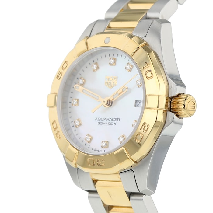 Tag Heuer Aquaracer Quartz Diamonds Mother of Pearl Dial Two Tone Steel Strap Watch for Men - WBD1422.BB0321