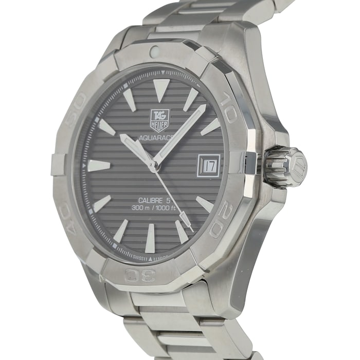 Tag Heuer Aquaracer Automatic 41mm Anthracite Dial Silver Steel Strap Watch for Men - WAY2113.BA0928