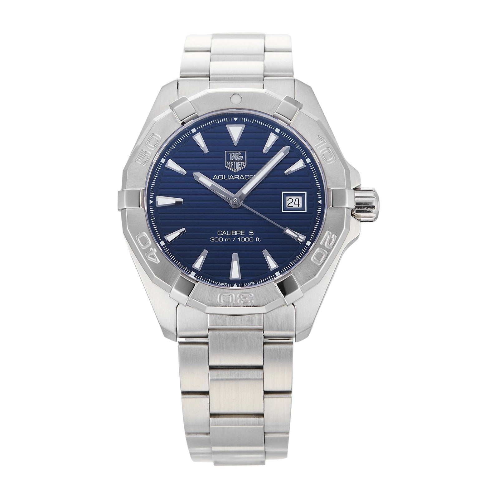 Tag Heuer Aquaracer Automatic 41mm Blue Dial Silver Steel Strap Watch for Men - WAY2112.BA0928