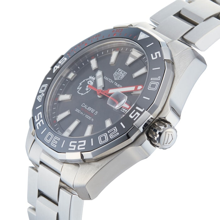 Tag Heuer Aquaracer Calibre 5 Premiere League Edition Silver Stainless Steel Black Dial Automatic Watch - WAY201D.BA0927