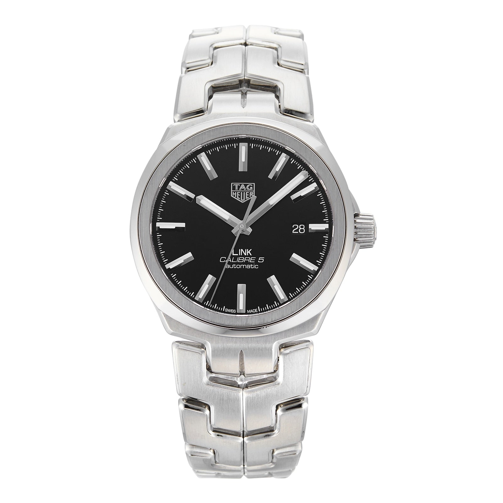 Tag Heuer Link Quartz Black Dial Silver Steel Strap Watch for Women - WBC2110.BA0603