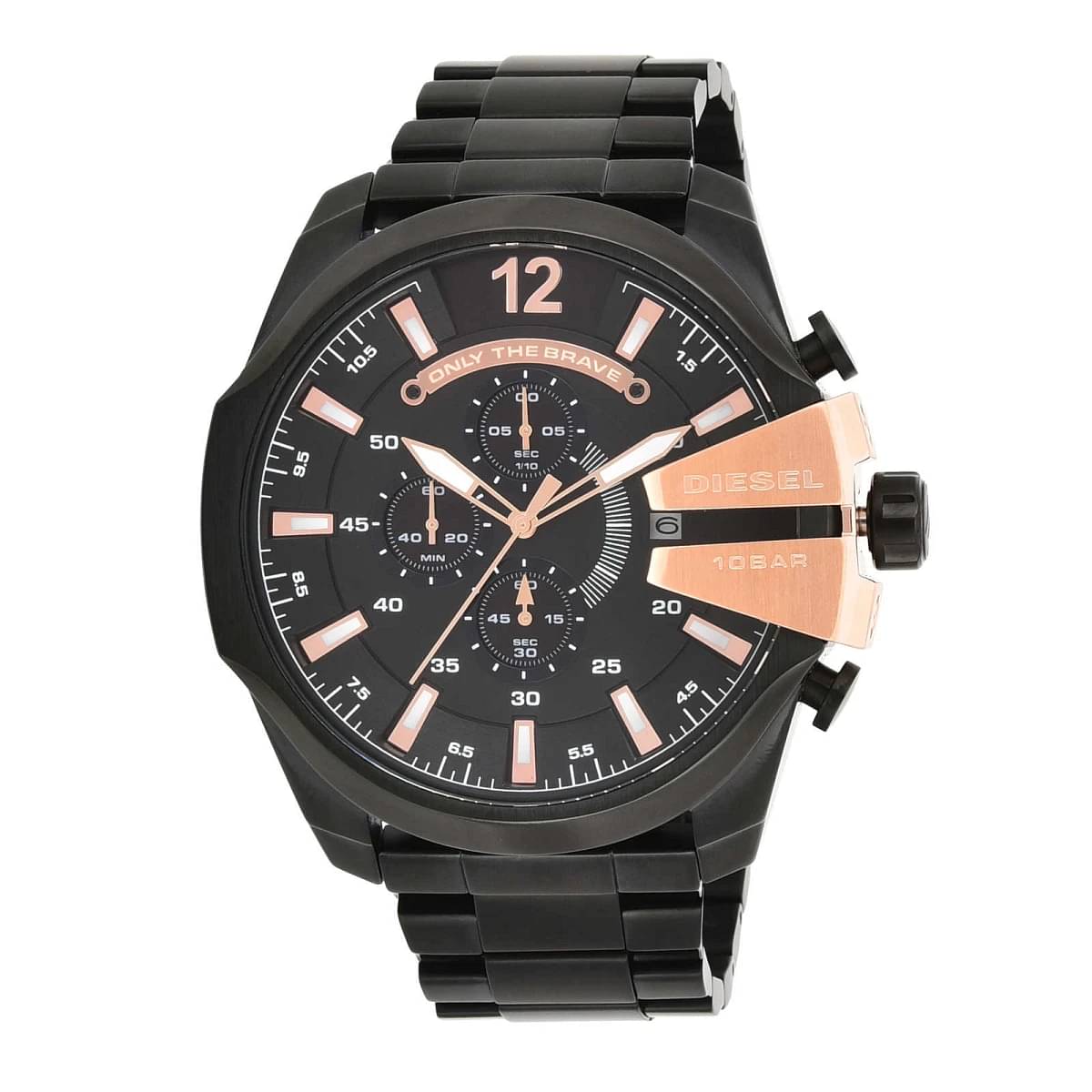 Diesel Mega Chief Black Dial Black Stainless Steel Watch For Men - DZ4309