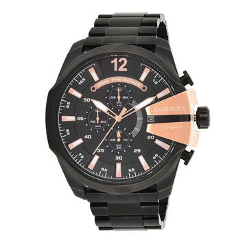 Diesel Mega Chief Black Dial Black Stainless Steel Watch For Men - DZ4309