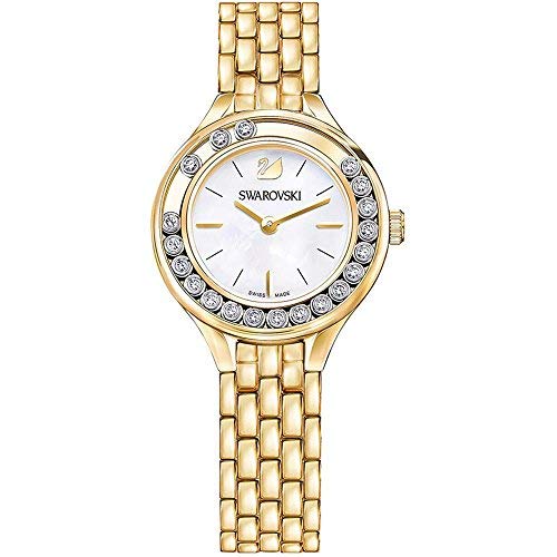 Swarovski Lovely Crystals White Dial Gold Steel Strap Watch for Women - 5242895