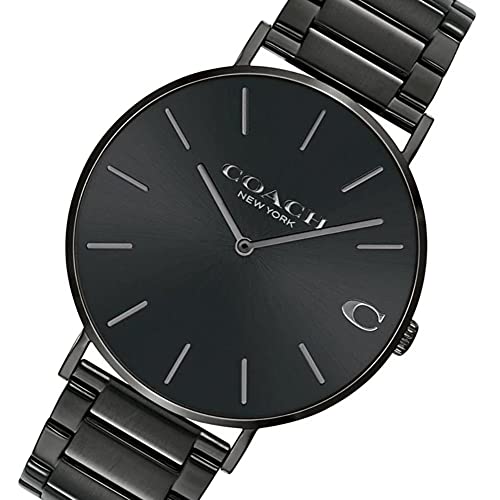 Coach Charles Black Dial Black Steel Strap Watch for Men - 14602431