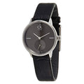 Calvin Klein Accent Black Dial Black Leather Strap Watch for Women - K2Y231C3