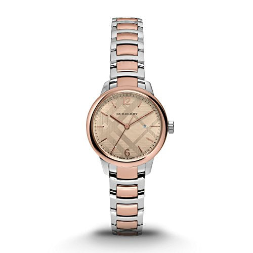 Burberry The Classic Rose Gold Dial Two Tone Stainless Steel Strap Watch for Women - BU10117