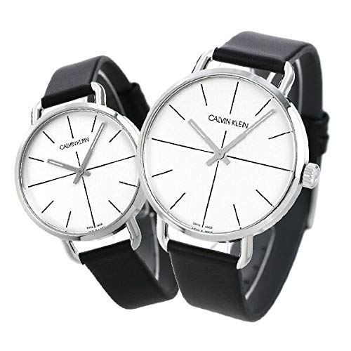 Calvin Klein Even Silver Dial Black Leather Strap Watch for Men - K7B211CY