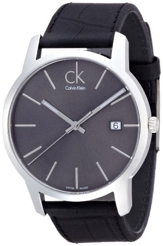 Calvin Klein City Quartz Black Dial Black Leather Strap Watch for Men - K2G2G1C3