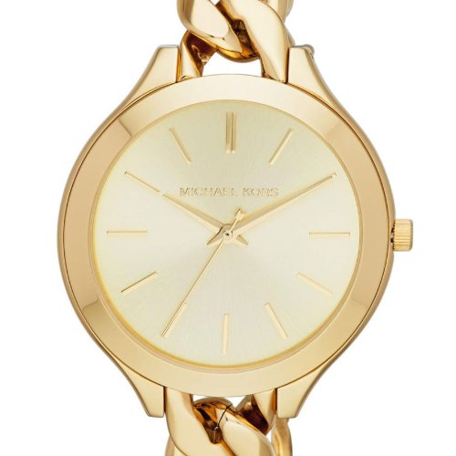 Michael Kors Runway Gold Dial Gold Steel Strap Watch for Women - MK3222