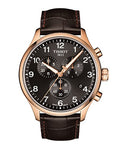 Tissot Chrono XL 45mm Black Dial Brown Leather Strap Watch For Men - T116.617.36.057.01