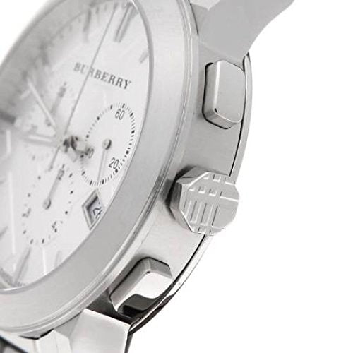 Burberry The City Chronograph Silver Dial Silver Steel Strap Watch for Men - BU9350