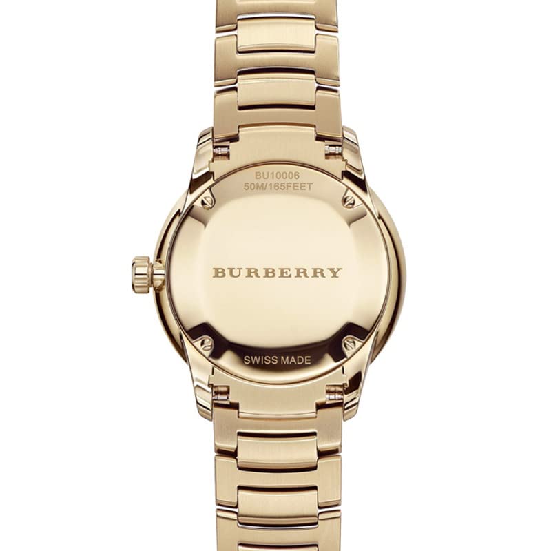 Burberry The Classic Yellow Gold Dial Gold Steel Strap Watch for Men - BU10006