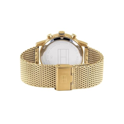 Tommy Hilfiger Kane White Dial Gold Mesh Bracelet Watch for Men - 1710403