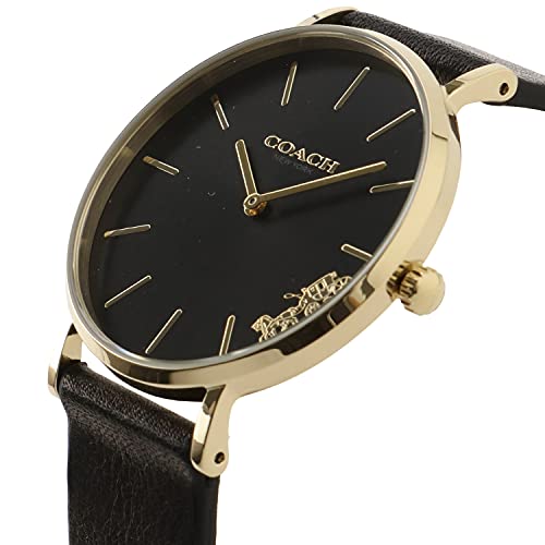 Coach Perry Black Dial Black Leather Strap Watch for Women - 14503333