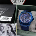 Guess Legacy Blue Dial Blue Rubber Strap Watch for Men - W1049G7