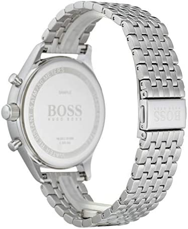 Hugo Boss Companion Chronograph Black Dial Silver Steel Strap Watch for Men - 1513652