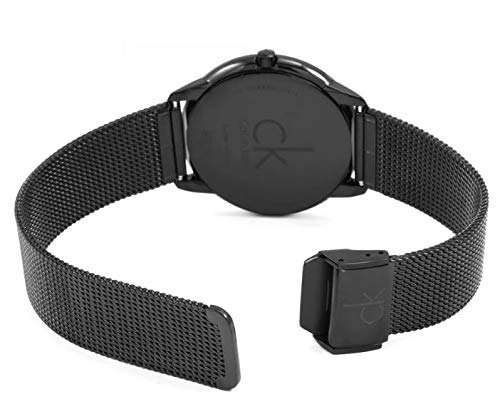 Calvin Klein Minimal Black Dial Black Mesh Bracelet Watch for Men - K3M214B1