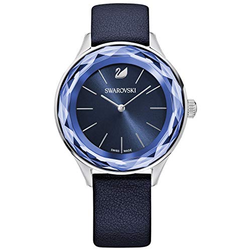 Swarovski Octea Nova Blue Dial Blue Leather Strap Watch for Women - 5295349