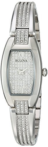 Bulova Crystal Collection Silver Dial Silver Steel Strap Watch for Women - 96L235