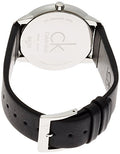 Calvin Klein Minimal Black Dial Black Leather Strap Watch for Men - K3M211C4