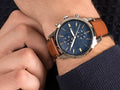 Fossil Townsman Chronograph Blue Dial Brown Leather Strap Watch for Men - FS5279