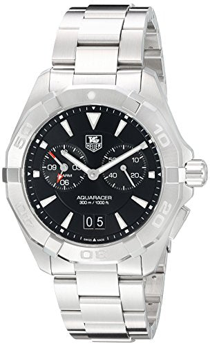 Tag Heuer Aquaracer Quartz Black Dial Silver Steel Strap Watch for Men - WAY111Z.BA0928