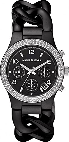 Michael Kors Ceramic Black Dial Black Steel Strap Watch for Women - MK5388