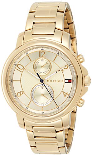 Tommy Hilfiger Claudia Gold Dial Gold Steel Strap Watch for Women - 1781821