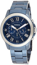 Fossil Grant Chronograph Blue Dial Blue Steel Strap Watch for Men - FS5230