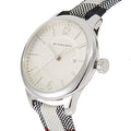 Burberry Classic Silver Dial Horseberry Black Leather Strap Watch for Women - BU10103