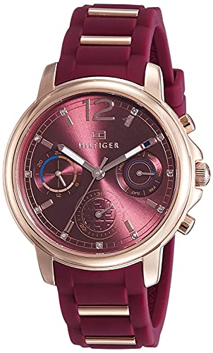 Tommy Hilfiger Claudia Red Dial Two Tone Steel Strap Watch for Women - 1781744