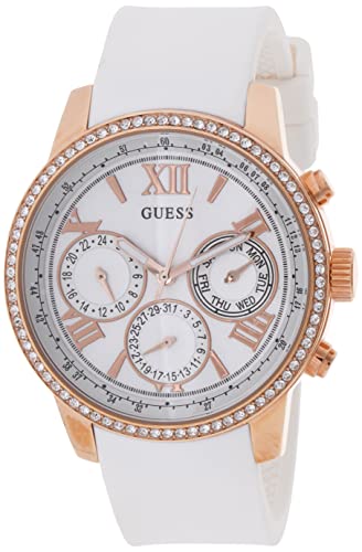 Guess Sport White Dial White Rubber Strap Watch For Women - W0616L1