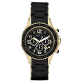 Marc Jacobs Rock Chronograph Black Dial Black Silicone Stainless Steel Strap Watch for Women - MBM2552