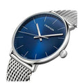 Calvin Klein High Noon Quartz Blue Dial Silver Mesh Bracelet Watch for Men - K8M2112N