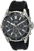 Fossil Garrett Chronograph Black Dial Black Rubber Strap Watch for Men - FS5624